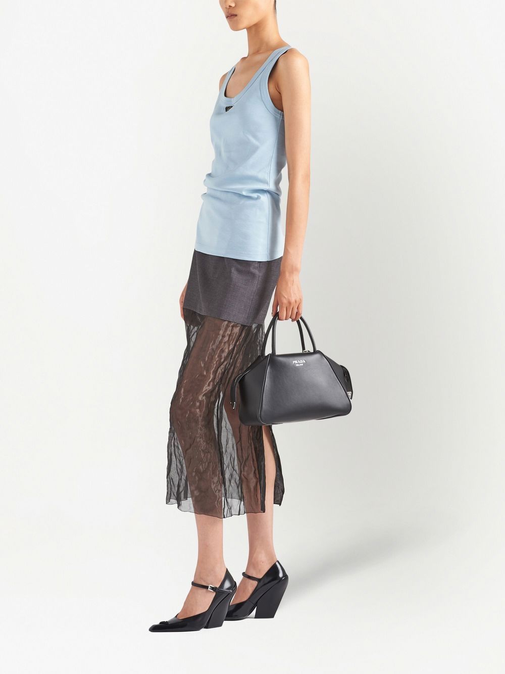 Pra*a small logo-print tote bag