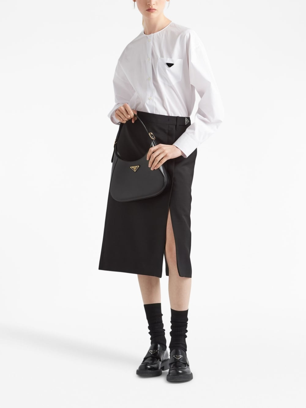 Pra*a leather shoulder bag