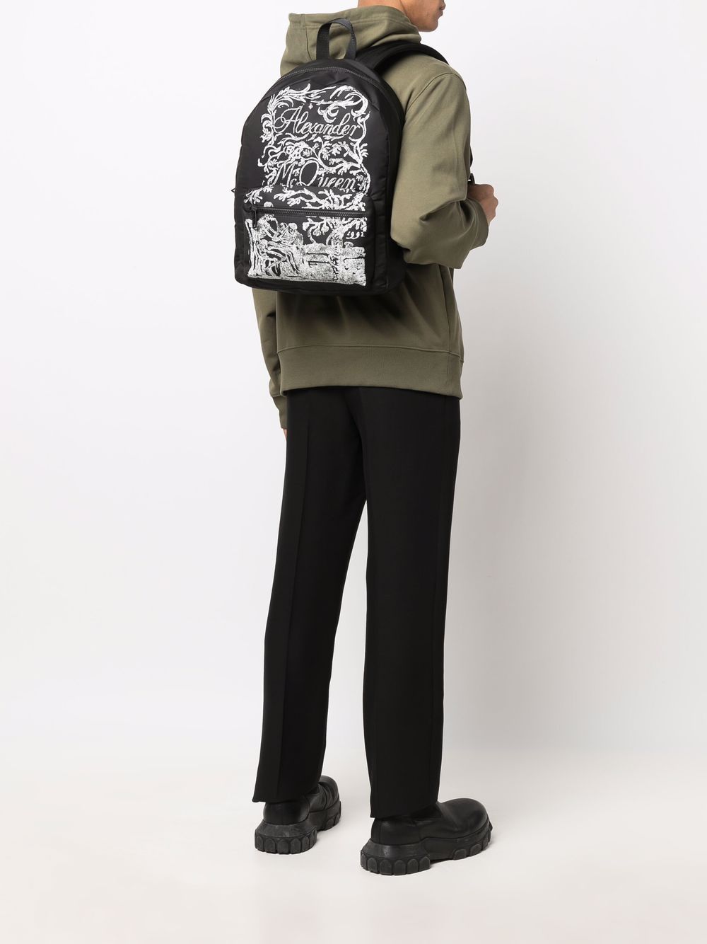 Alexander McQueen abstract-print backpack