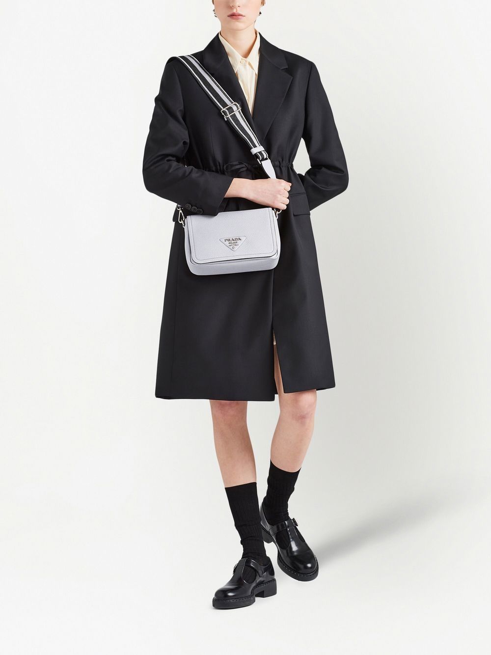 Pra*a logo-plaque leather shoulder bag