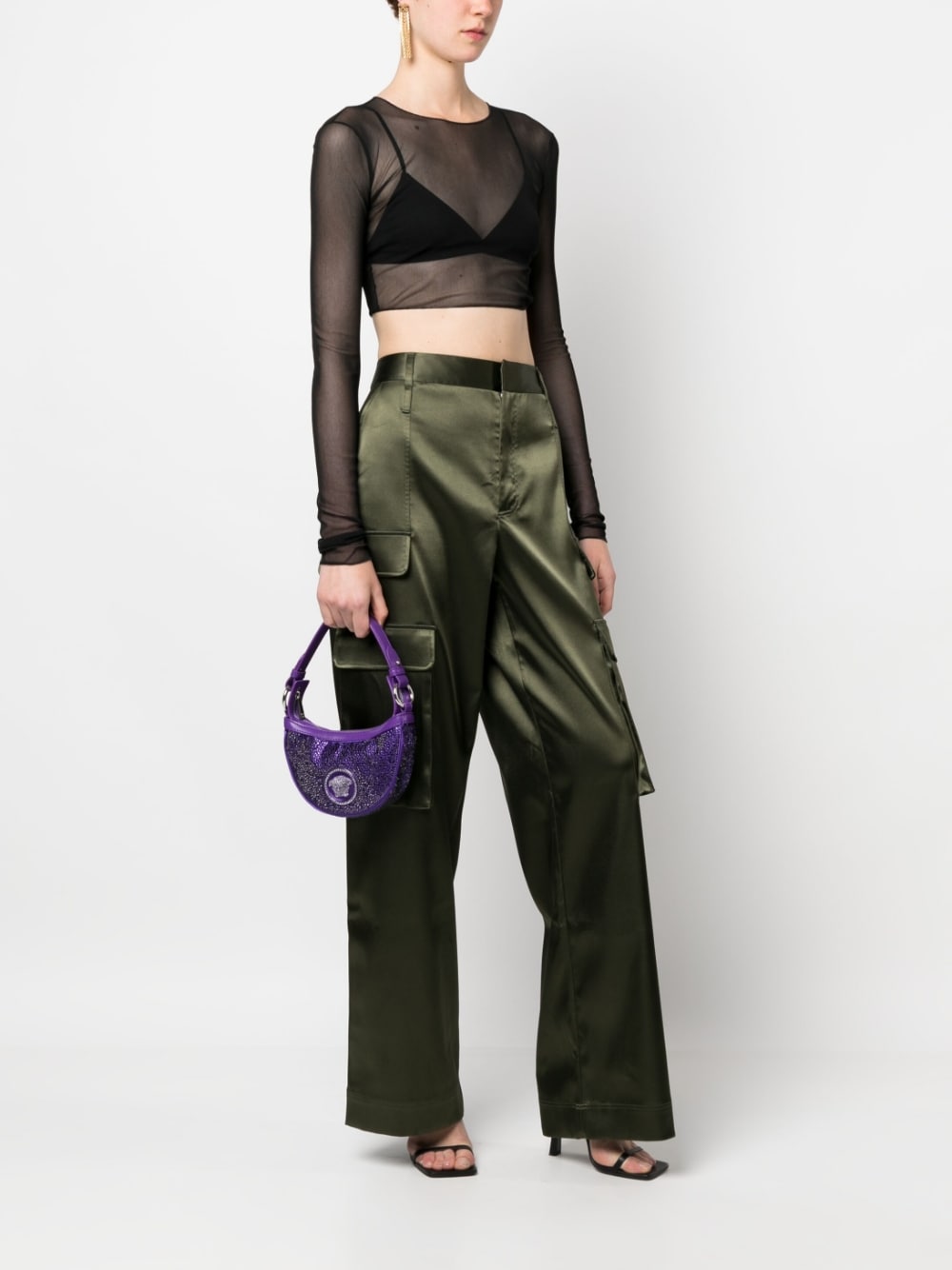 Versace Repeat crystal-embellished shoulder bag