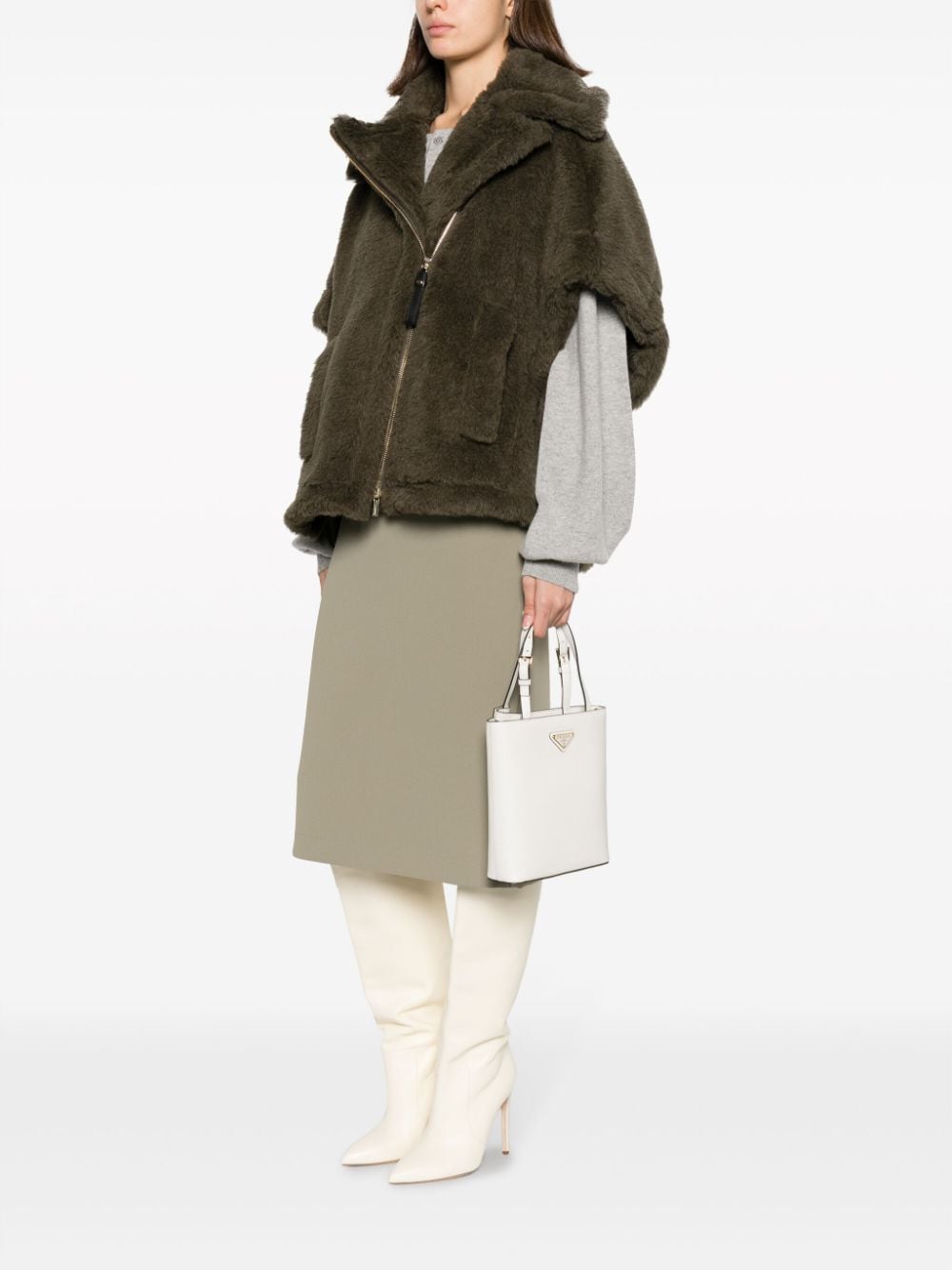 Pra*a triangle logo-appliqué tote bag