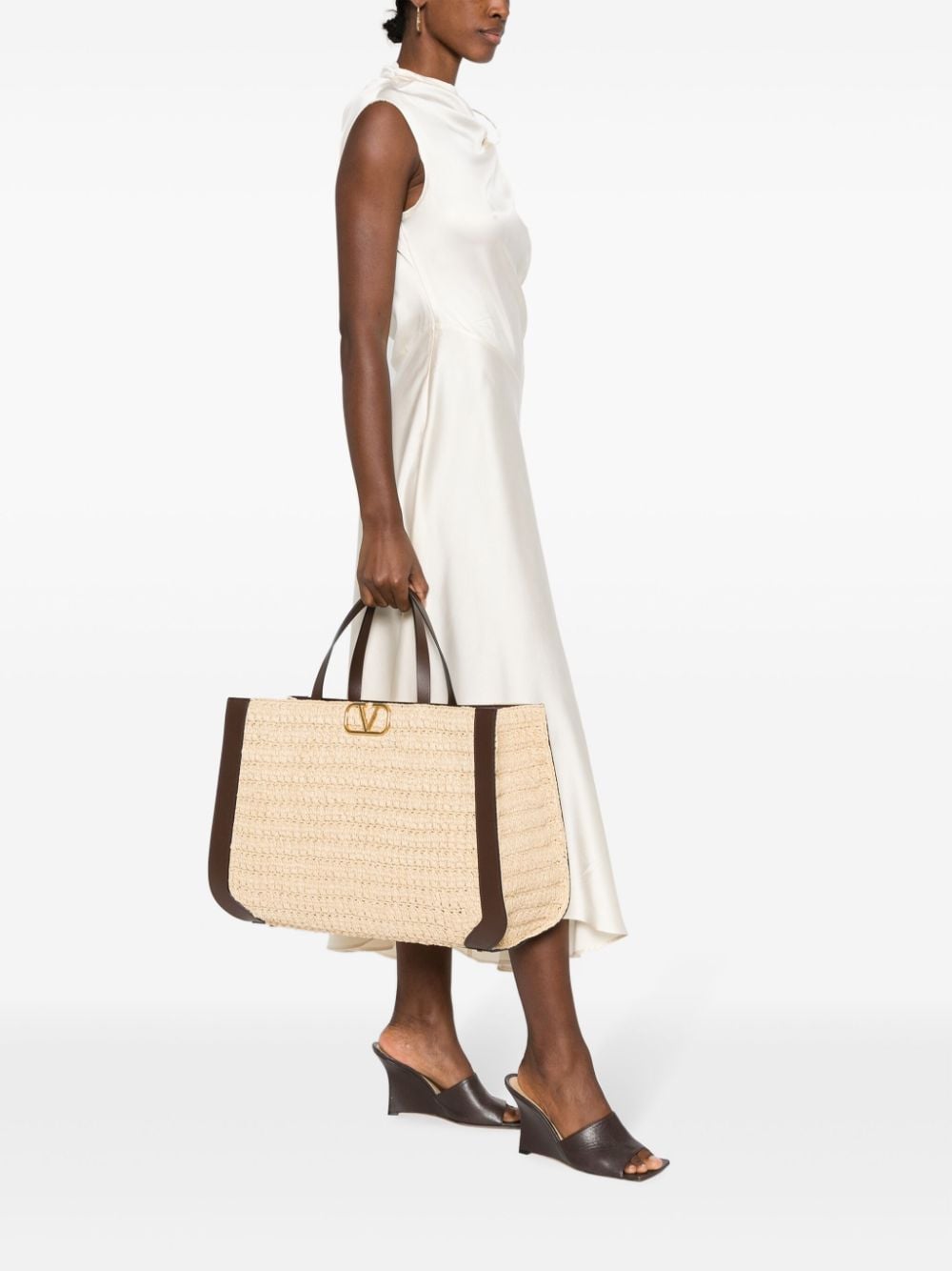 Valentino Garavani VLogo Signature raffia tote bag