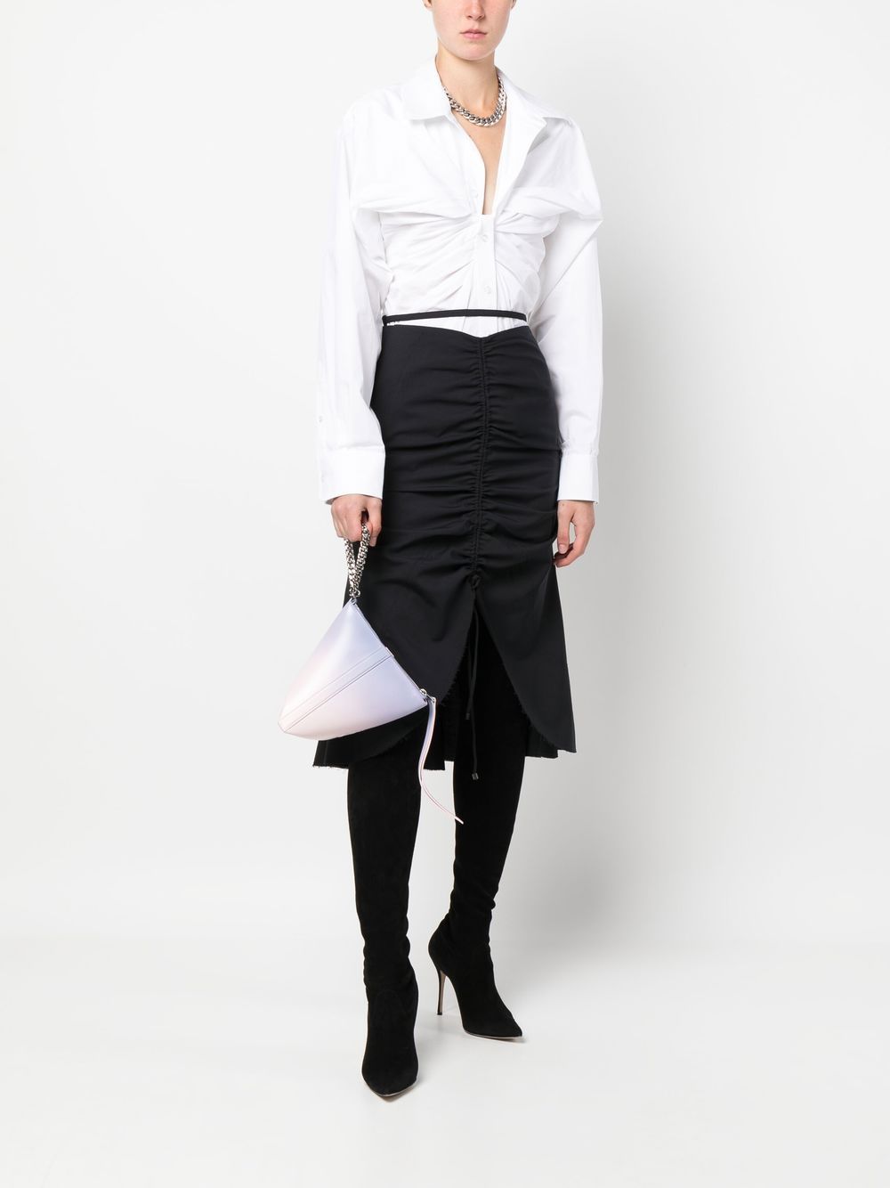 Alexander McQueen gradient-effect triangle clutch bag