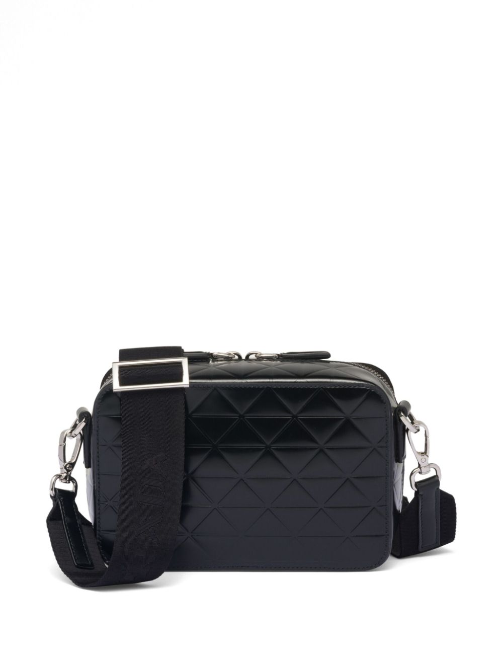 Pra*a brique logo-print leather shoulder bag