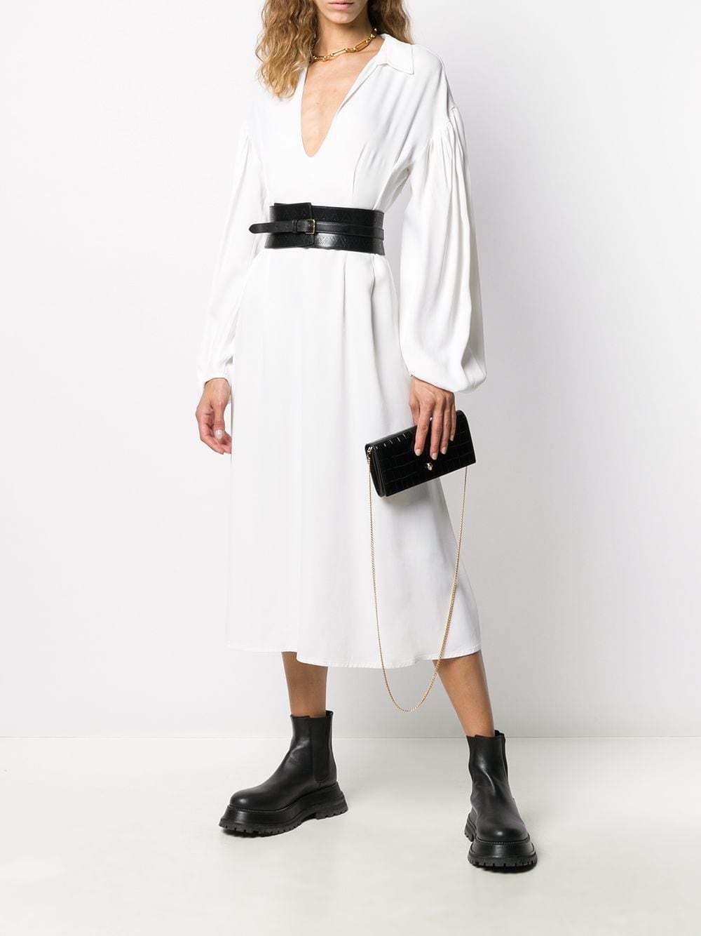 Alexander McQueen crinkled leather clutch bag