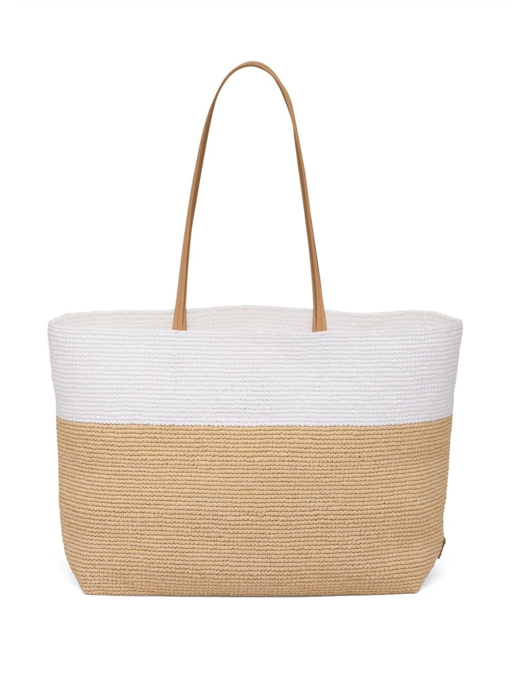Pra*a logo raffia tote bag