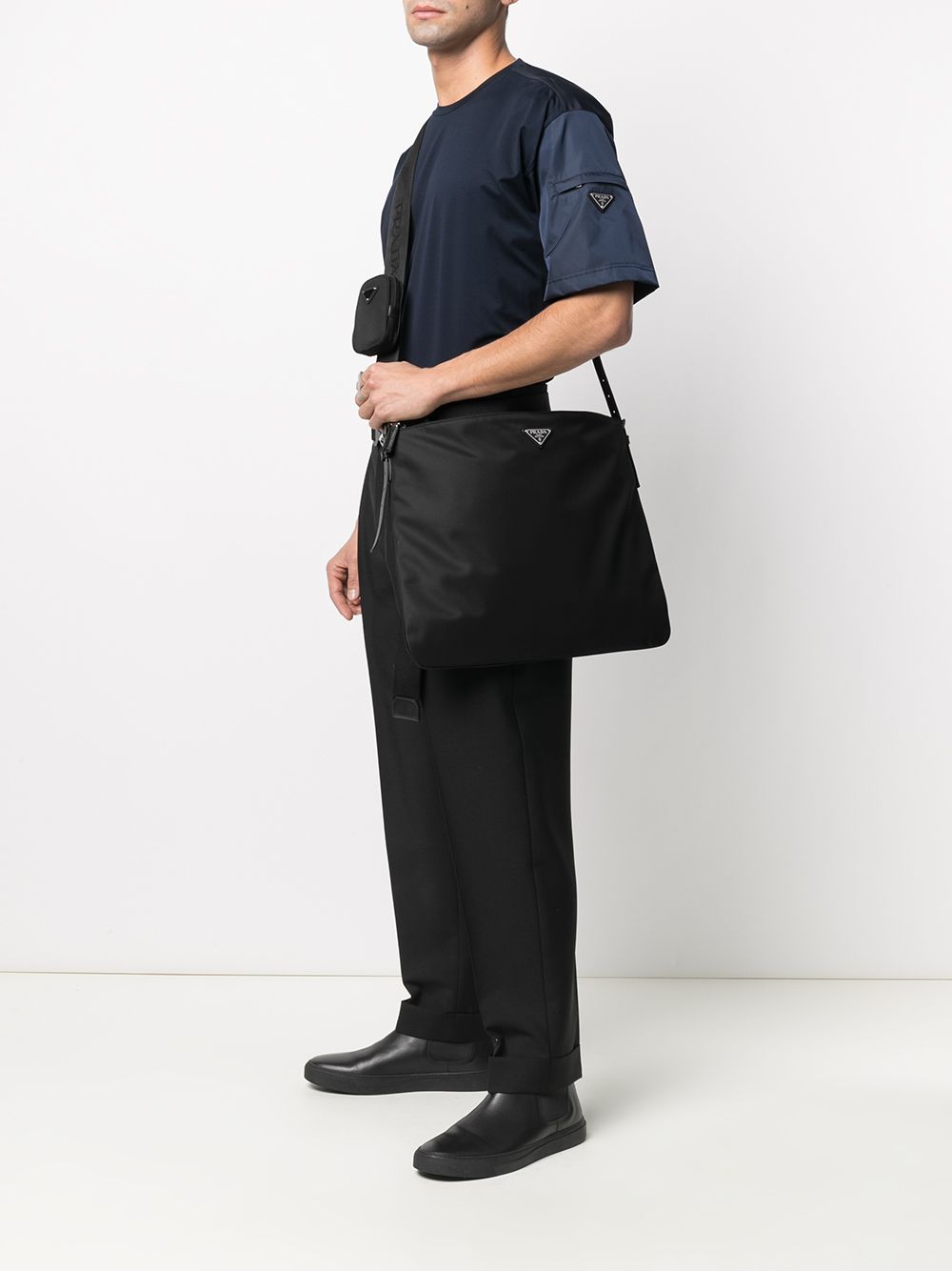 Pra*a logo-plaque shoulder bag