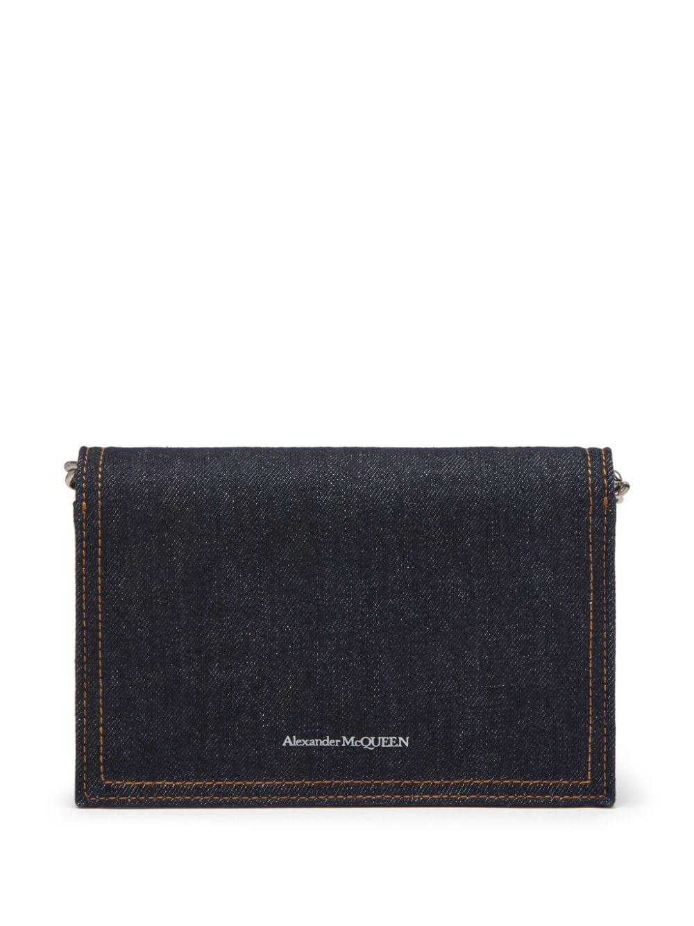 Alexander McQueen small Skull denim satchel bag