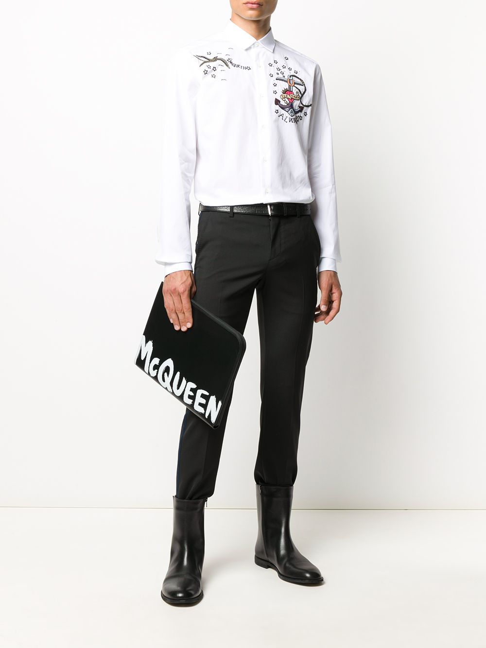 Alexander McQueen logo-print document holder