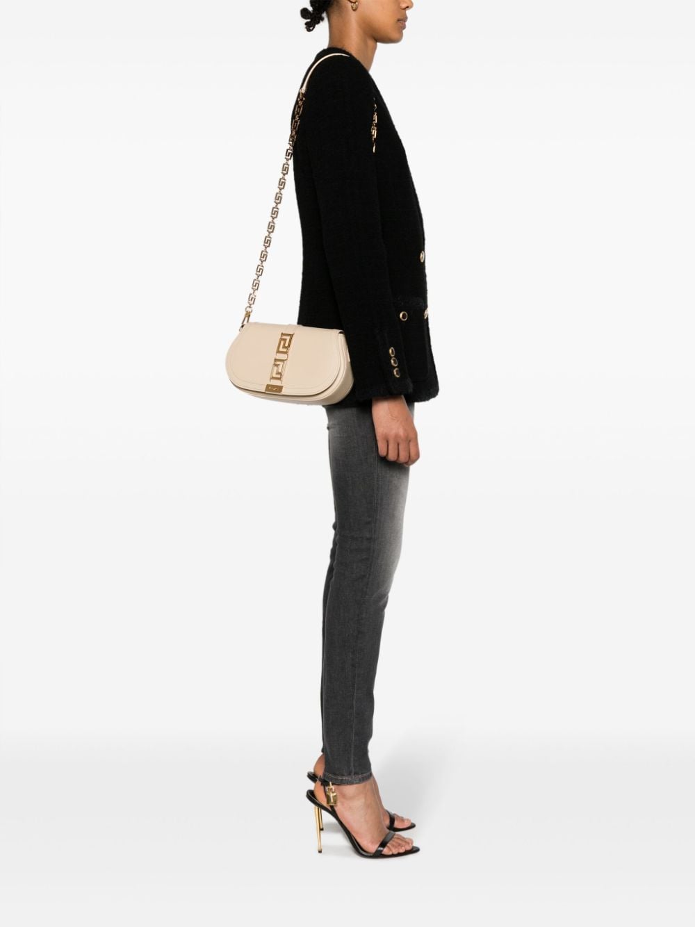 Versace Greca Goddess leather shoulder bag