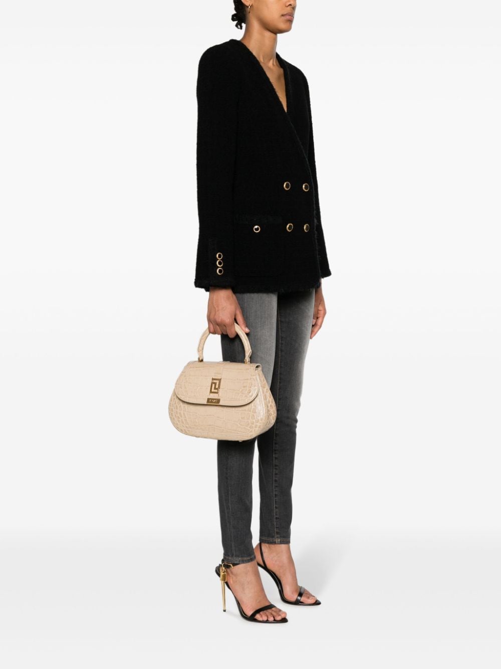 Versace Greca Goddess crocodile-effect tote bag