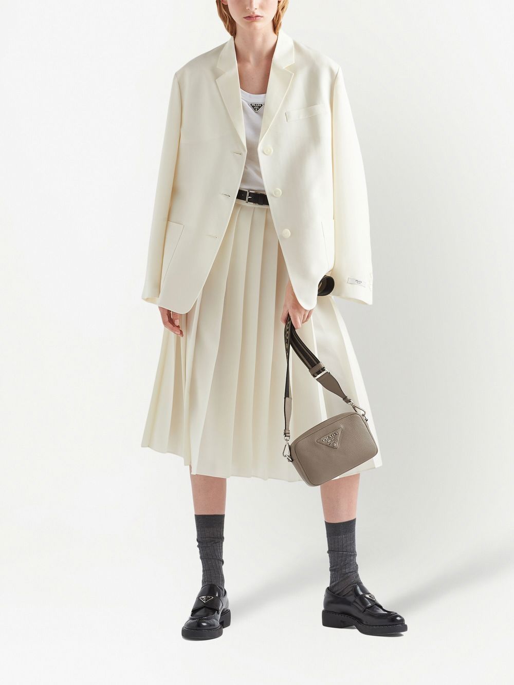 Pra*a logo-plaque small leather bag