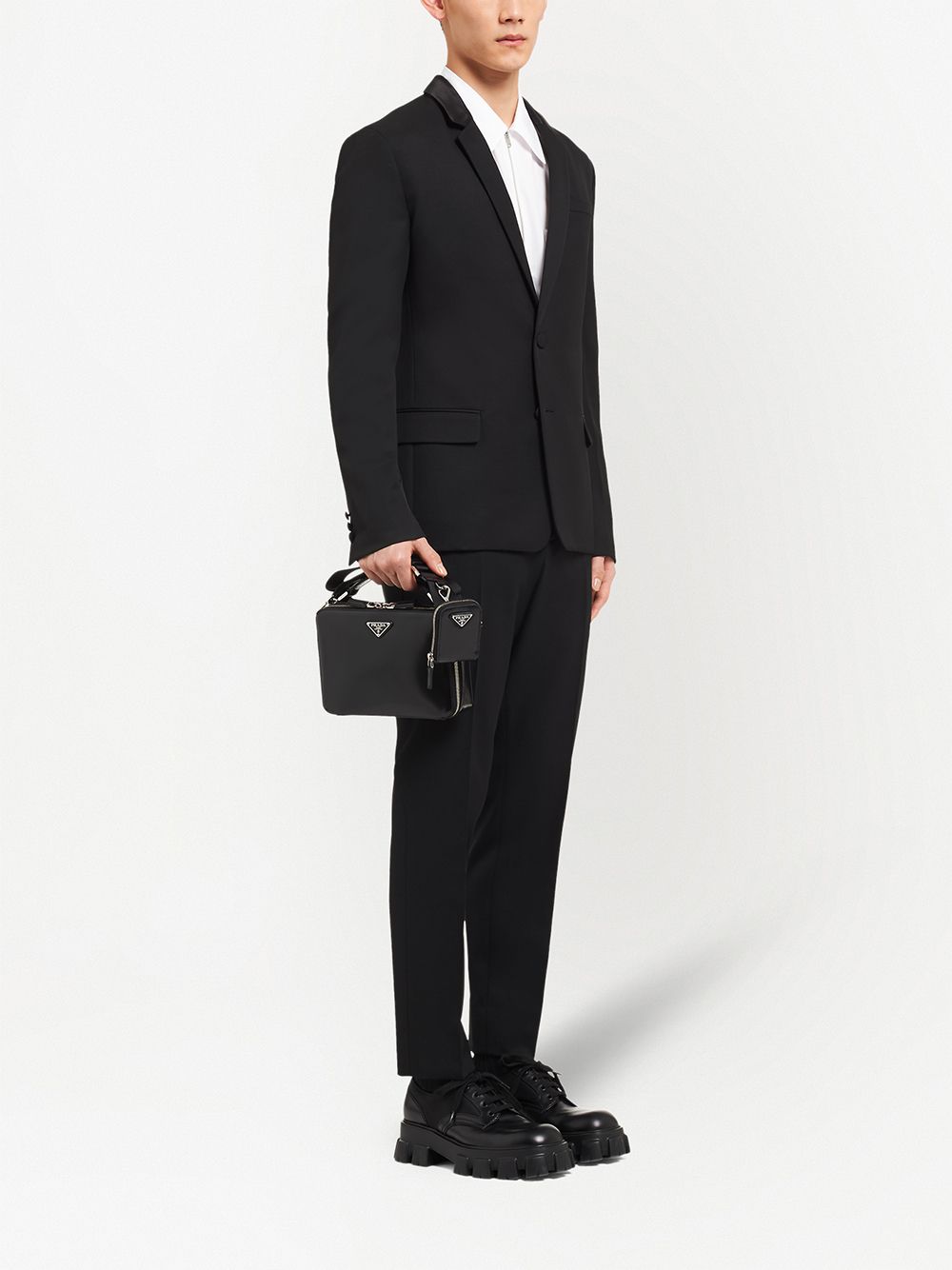 Pra*a brique brushed-leather crossbody bag