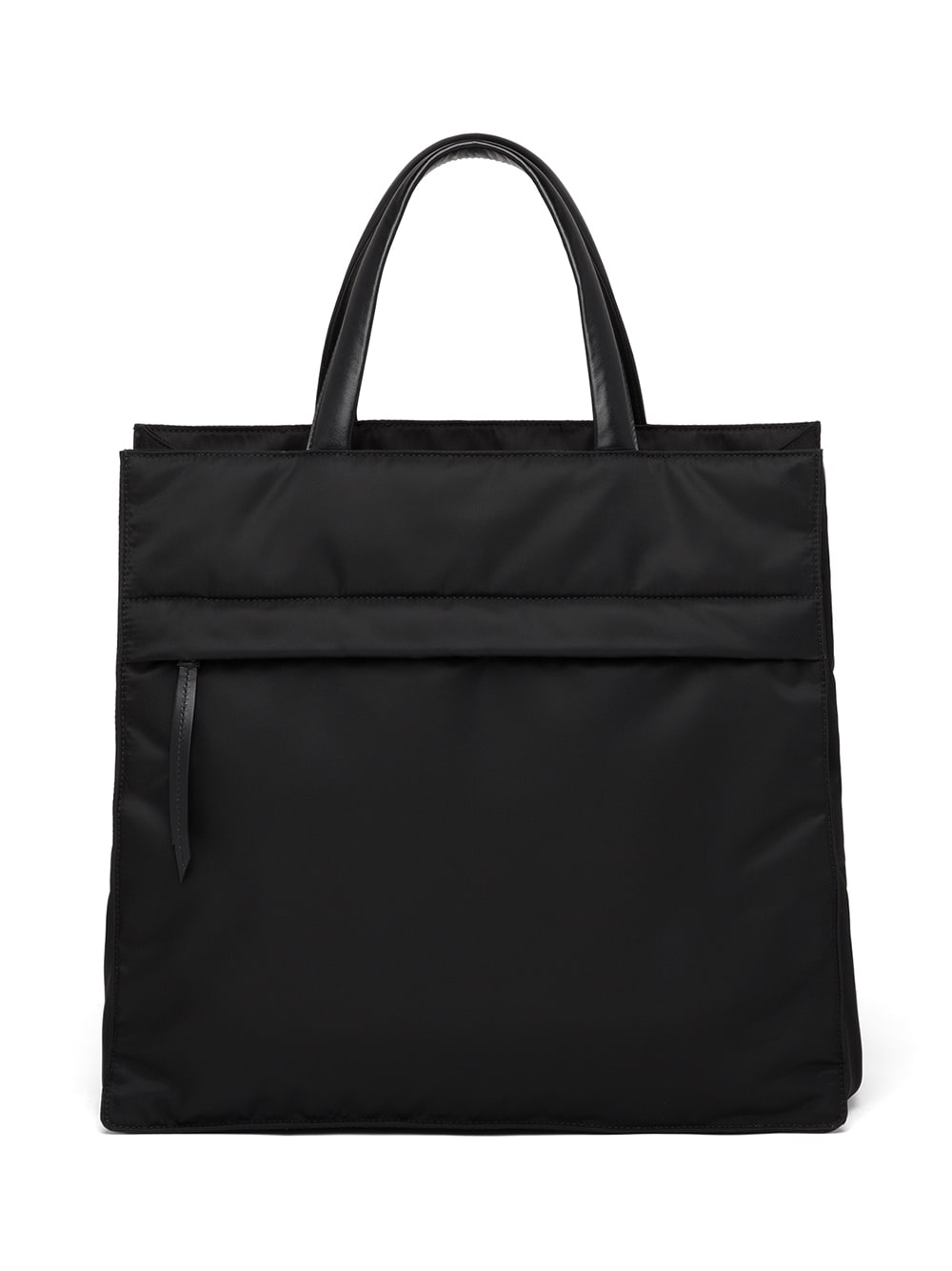 Pra*a re-nylon logo plaque tote bag