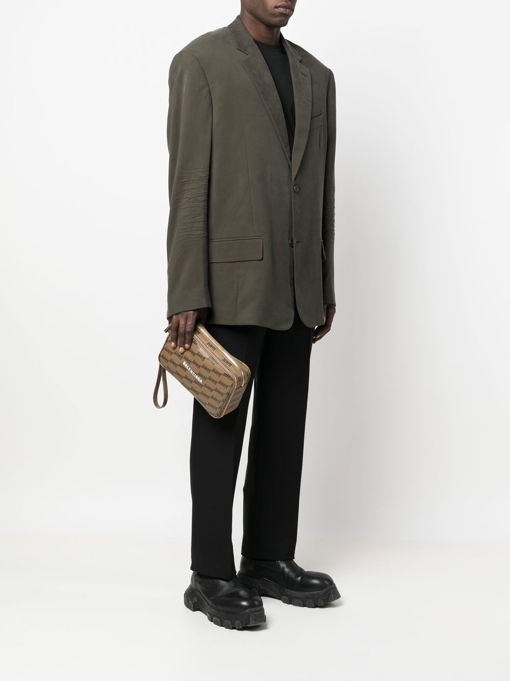 Ba*len*cia*ga bb-print leather clutch bag