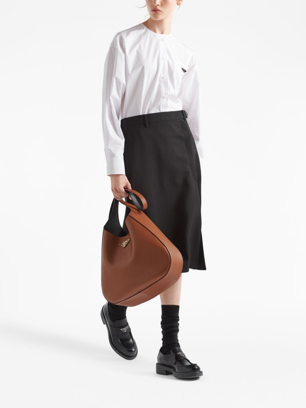 Pra*a leather shoulder bag