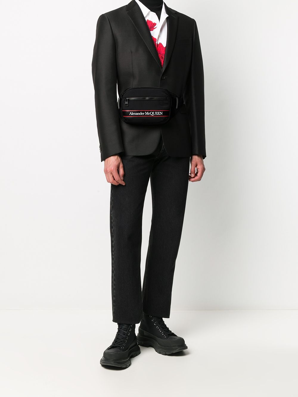 Alexander McQueen logo stripe belt bag