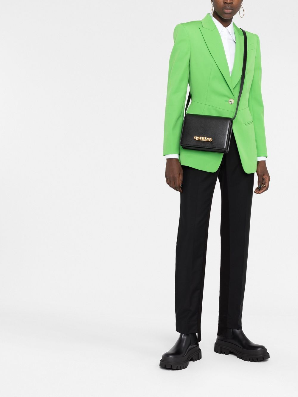 Alexander McQueen logo-stamp leather crossbody bag