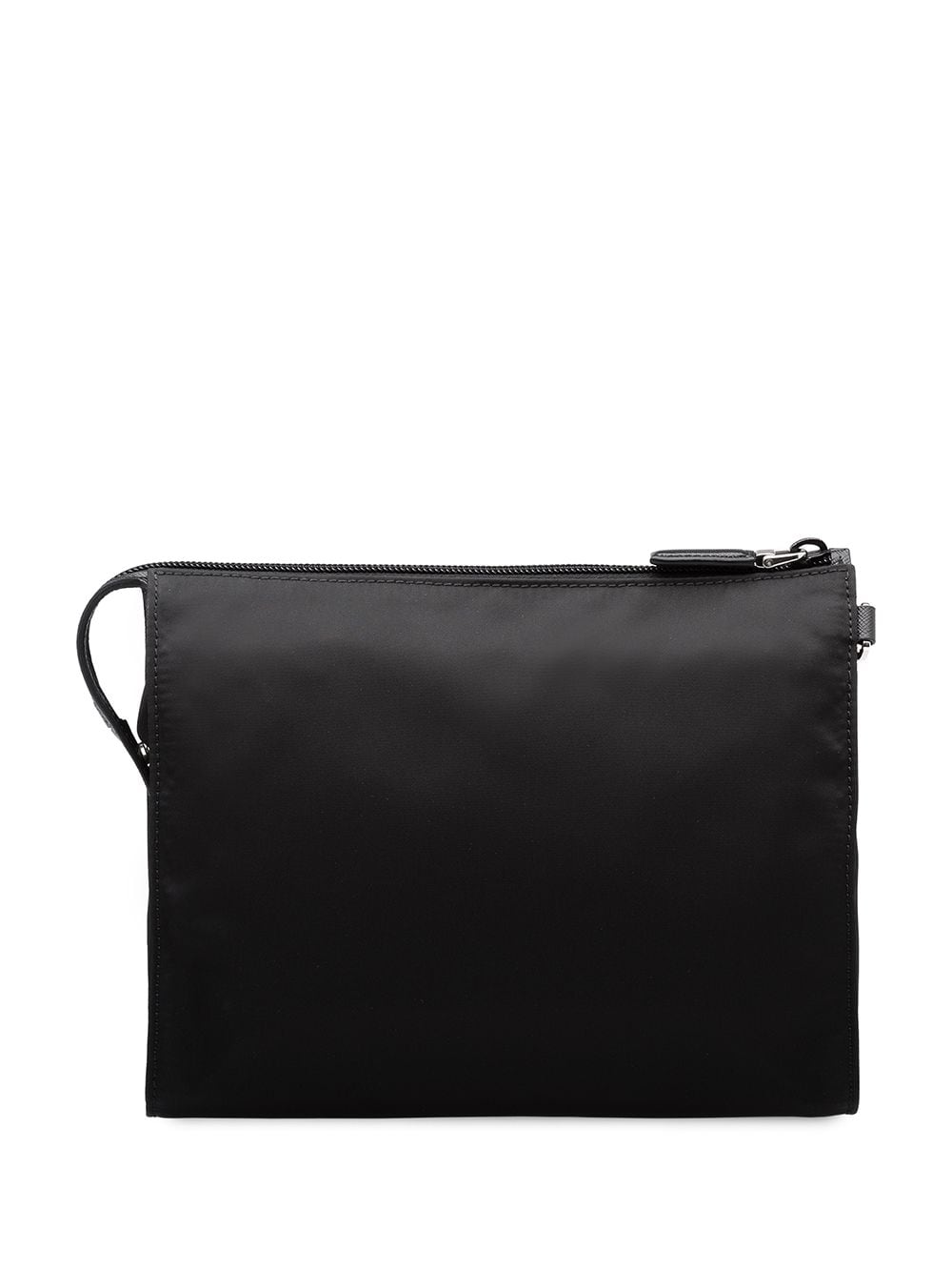 Pra*a re-nylon and saffiano leather pouch