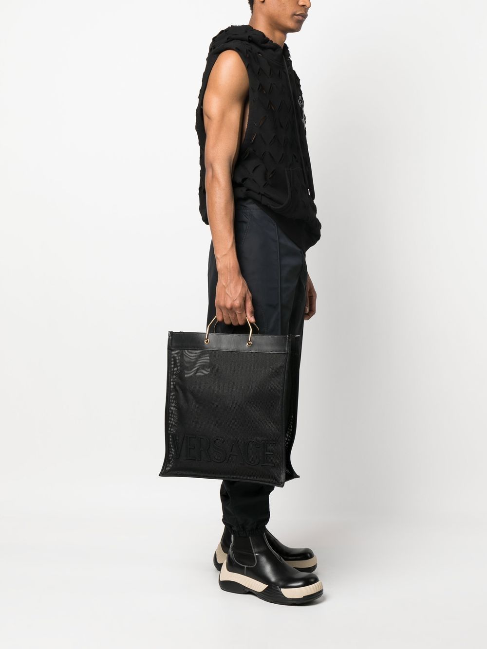 Versace Shopper logo-embellished tote bag