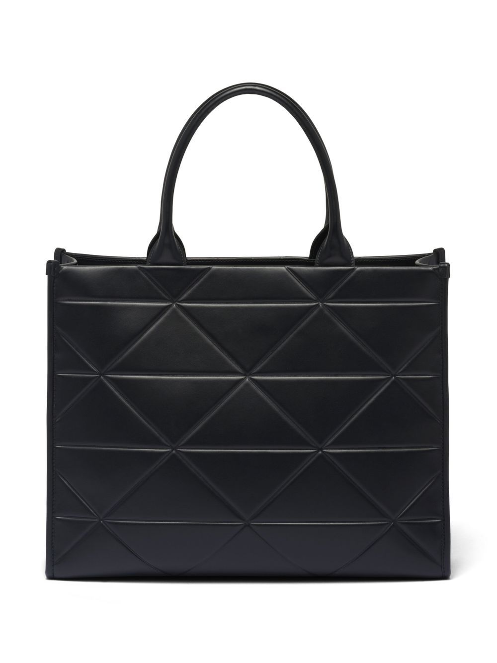 Pra*a large symbole leather tote bag
