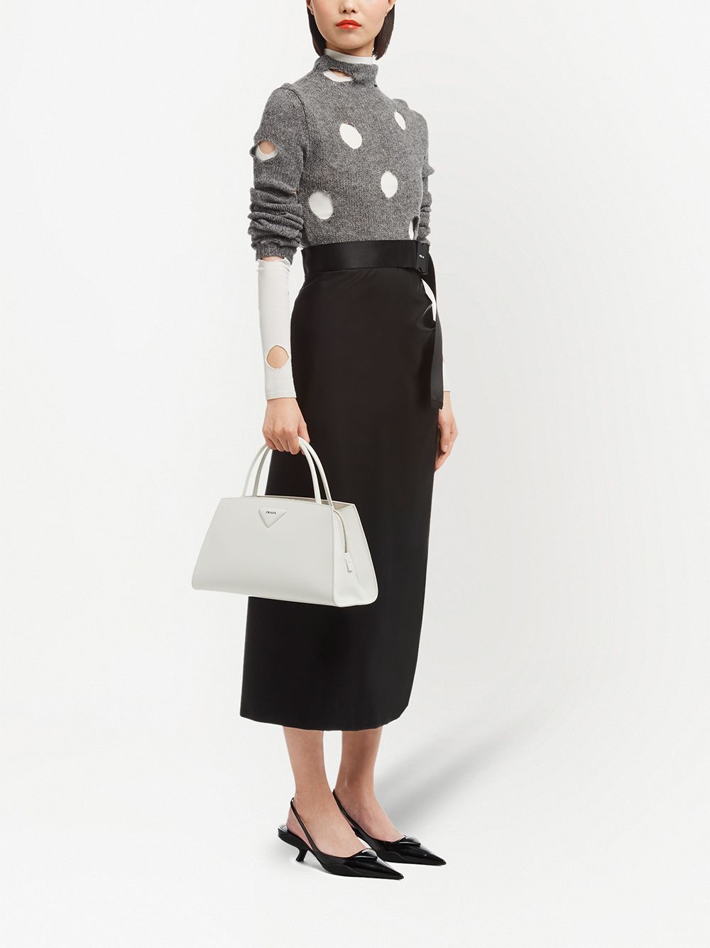 Pra*a trapeze logo plaque tote bag