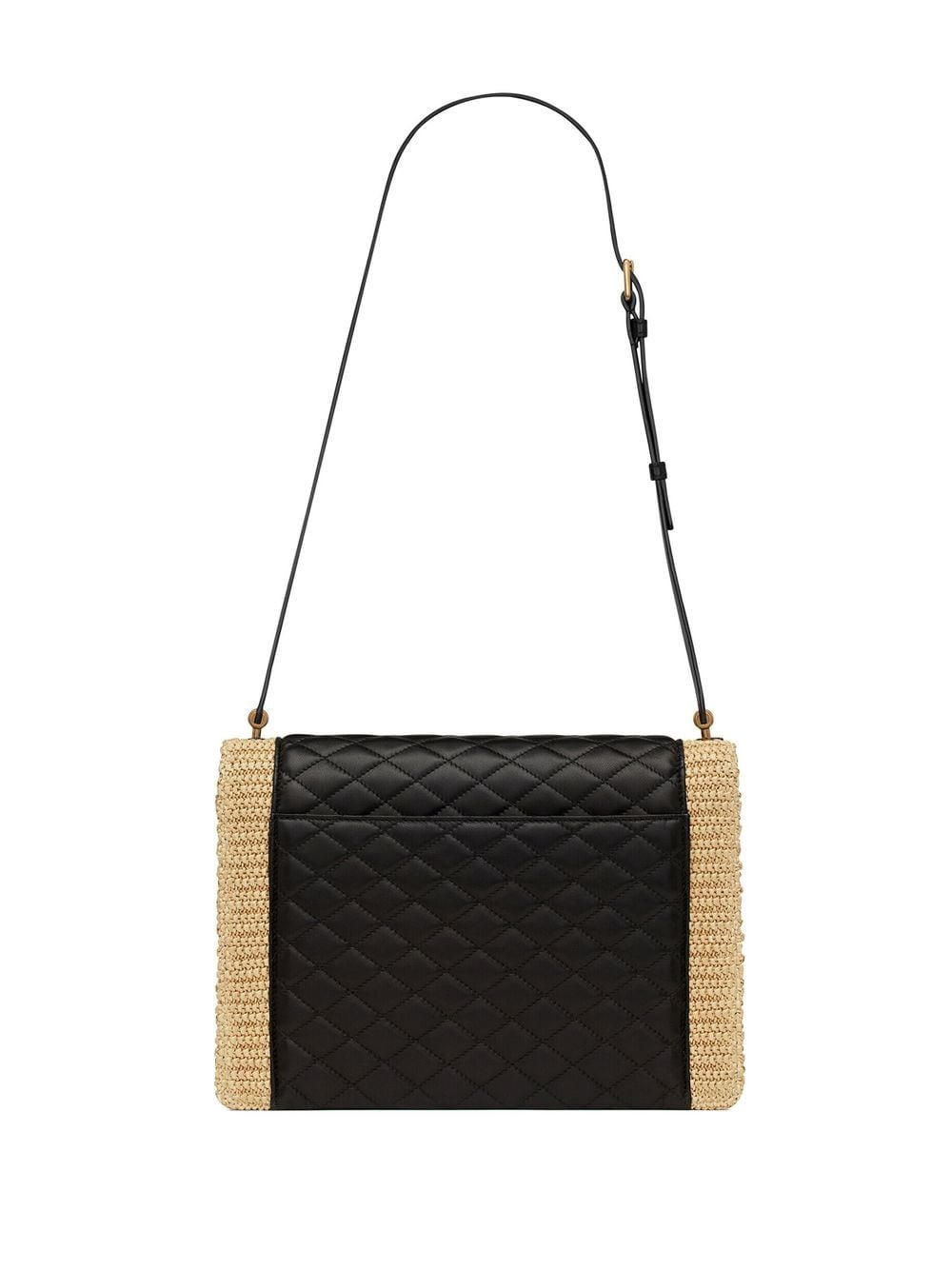 Saint Laurent Gaby raffia quilted-leather satchel