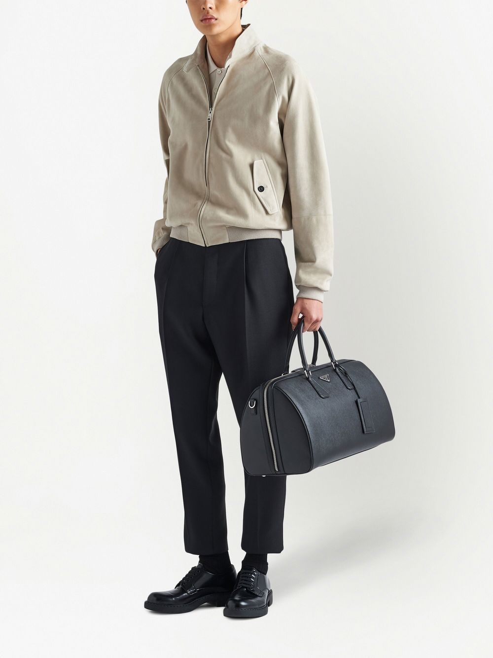 Pra*a saffiano leather holdall