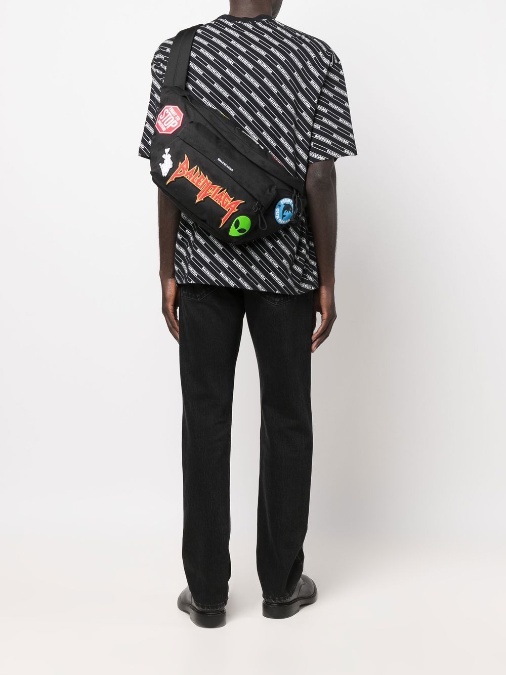 Ba*len*cia*ga logo-patch belt bag