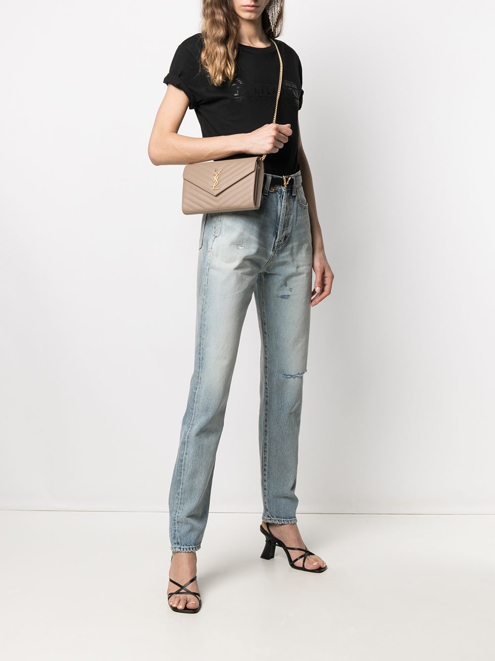 Saint Laurent monogram-plaque quilted shoulder bag