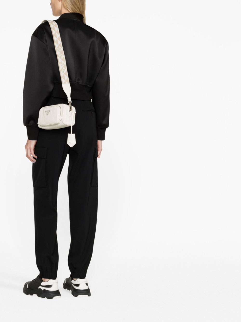 Pra*a logo-plaque leather shoulder bag