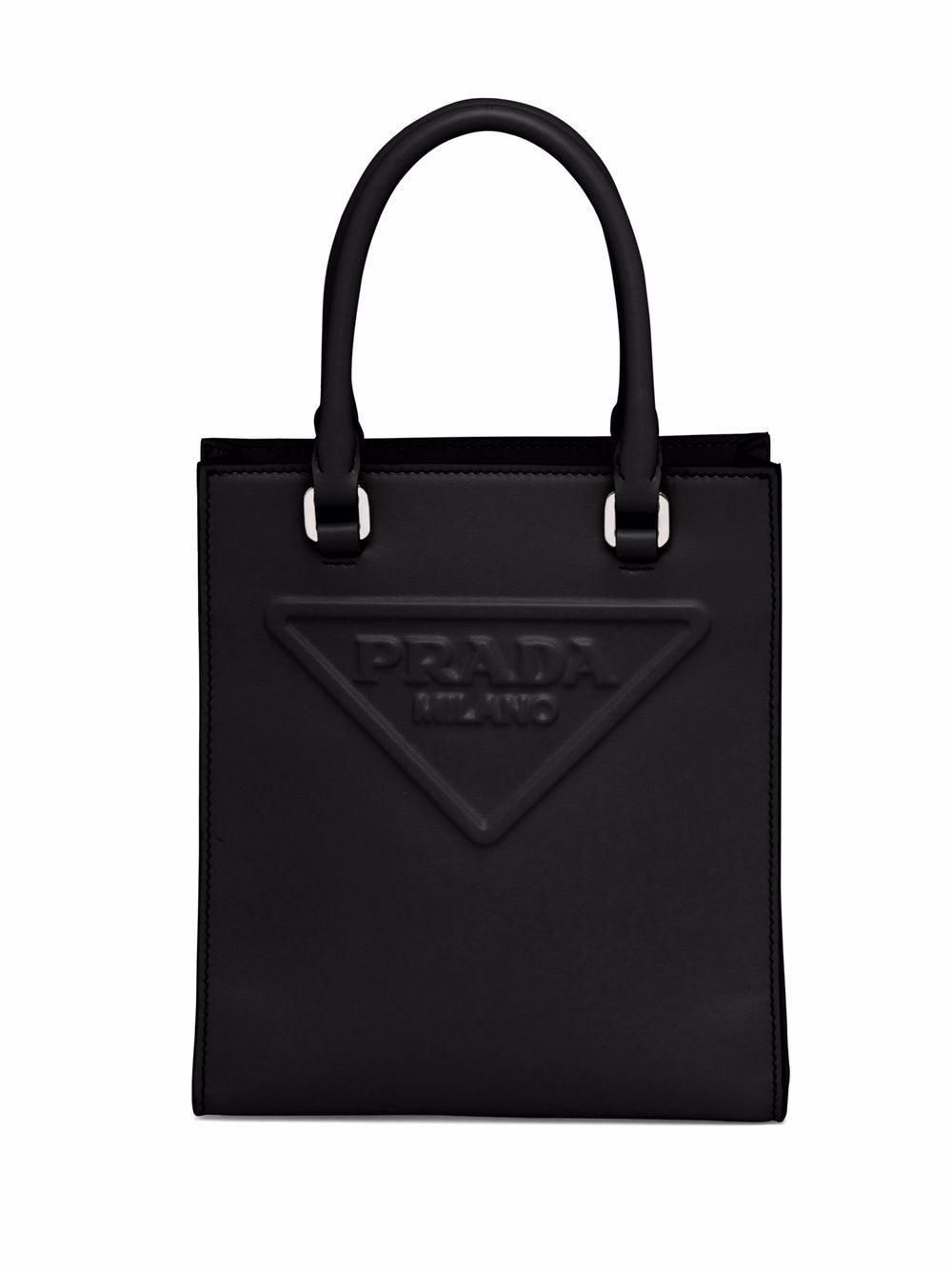 Pra*a logo-embossed tote bag