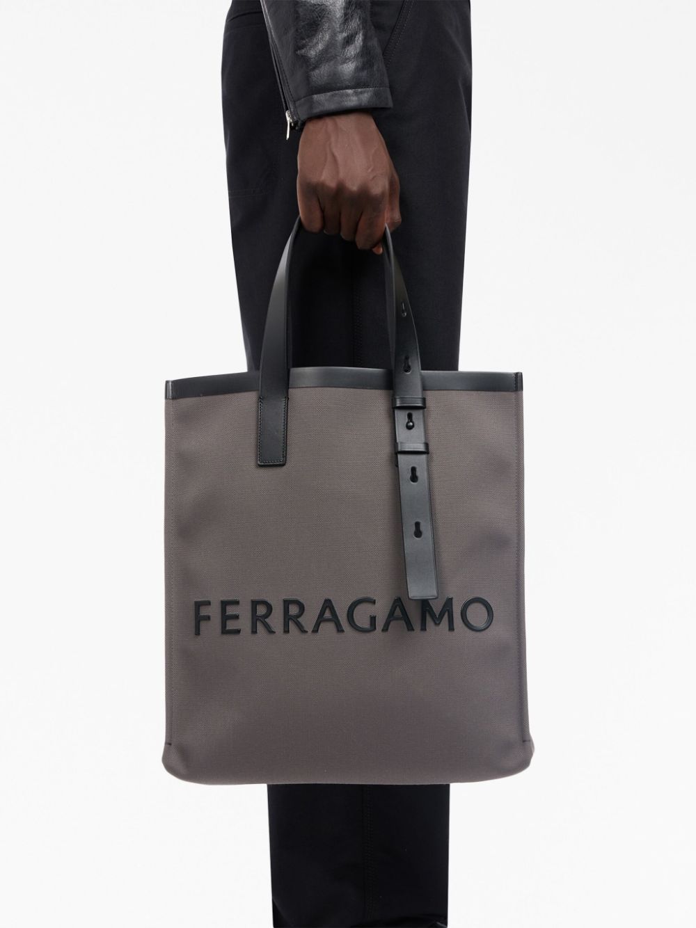 Ferragamo logo-plaque leather tote bag