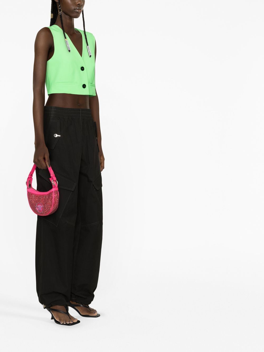 Versace Repeat crystal-embellished shoulder bag