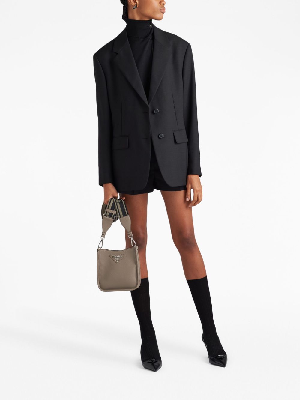 Pra*a mini logo-plaque shoulder bag