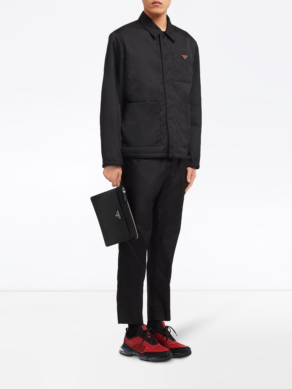 Pra*a logo clutch bag