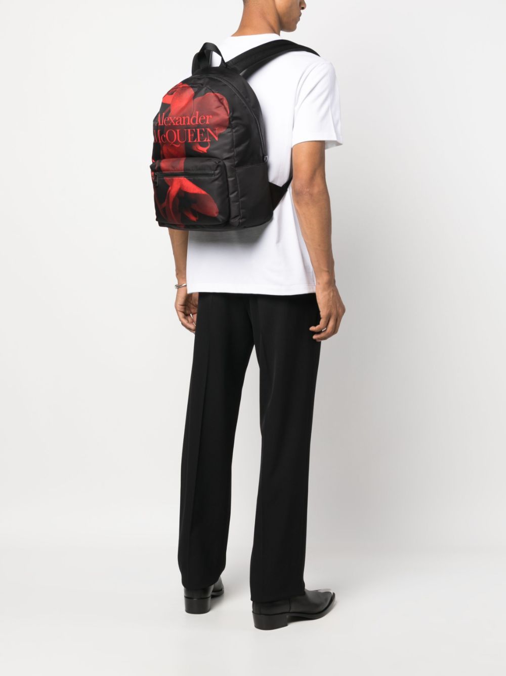 Alexander McQueen logo abstract-pattern print backpack
