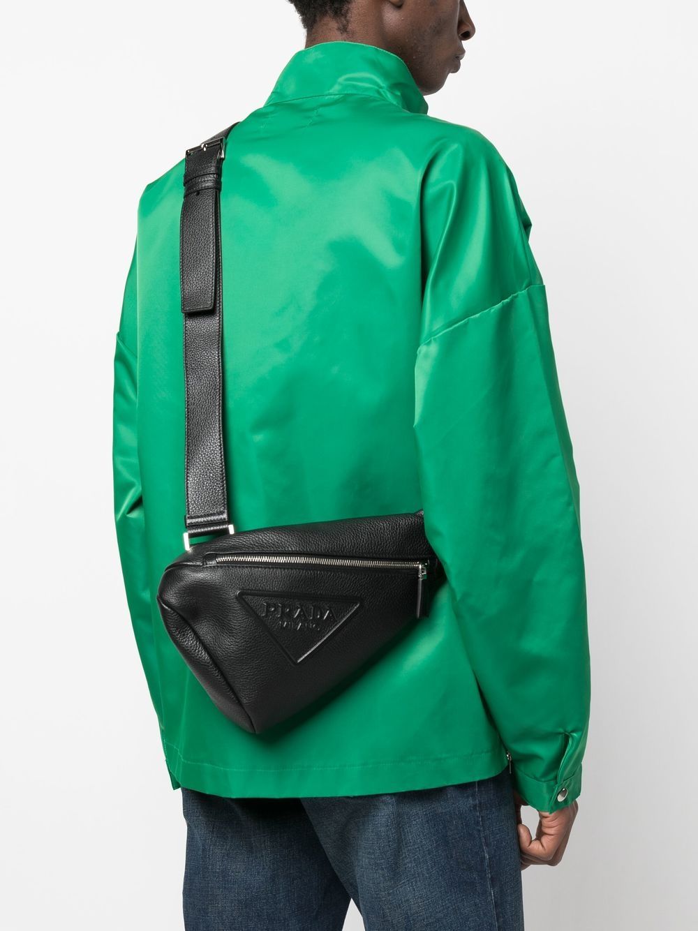 Pra*a cross logo-embossed backpack