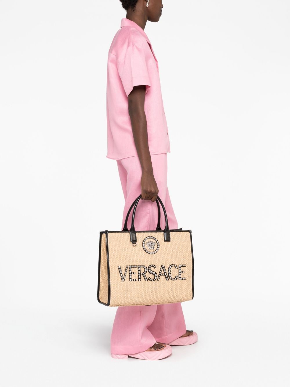 Versace large La Medusa embellished tote bag