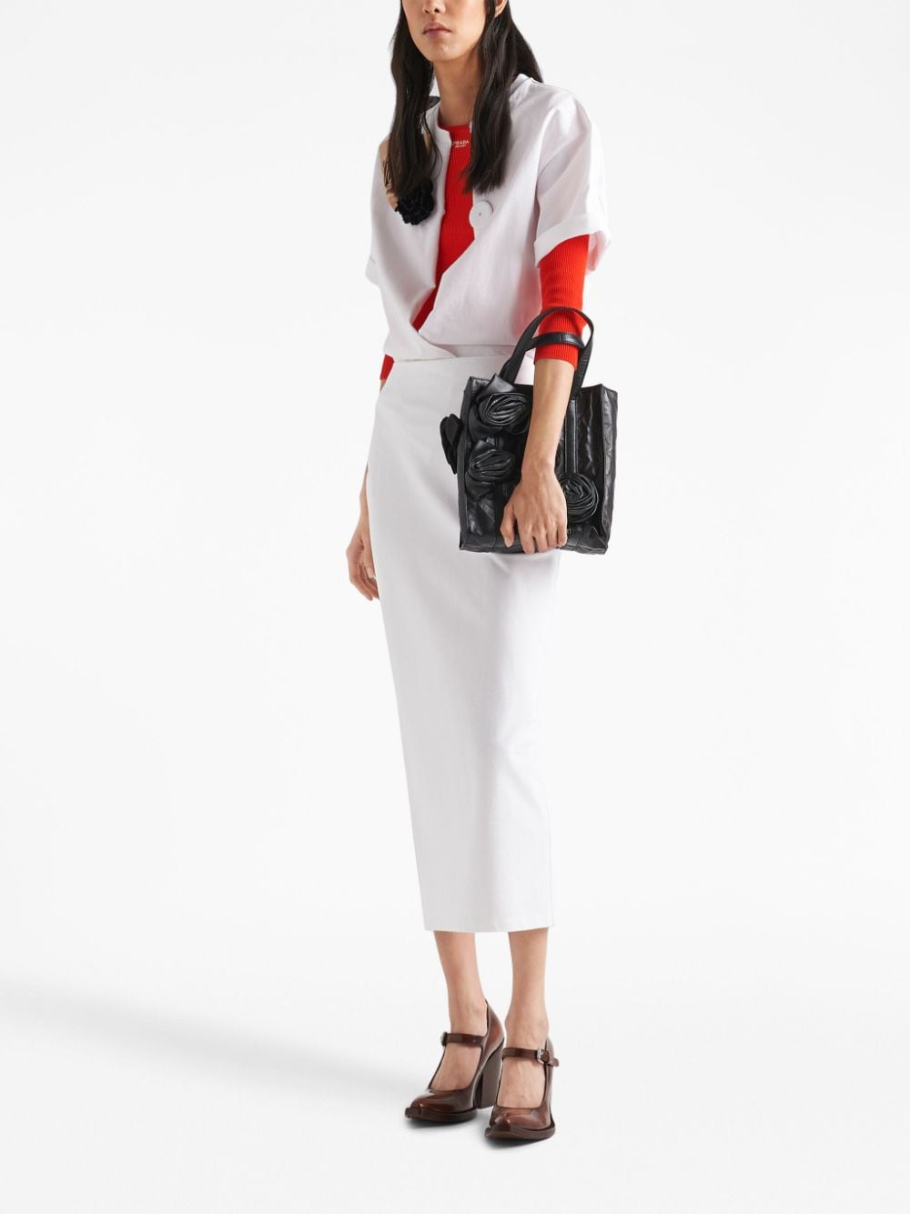 Pra*a mini floral-appliqué tote bag