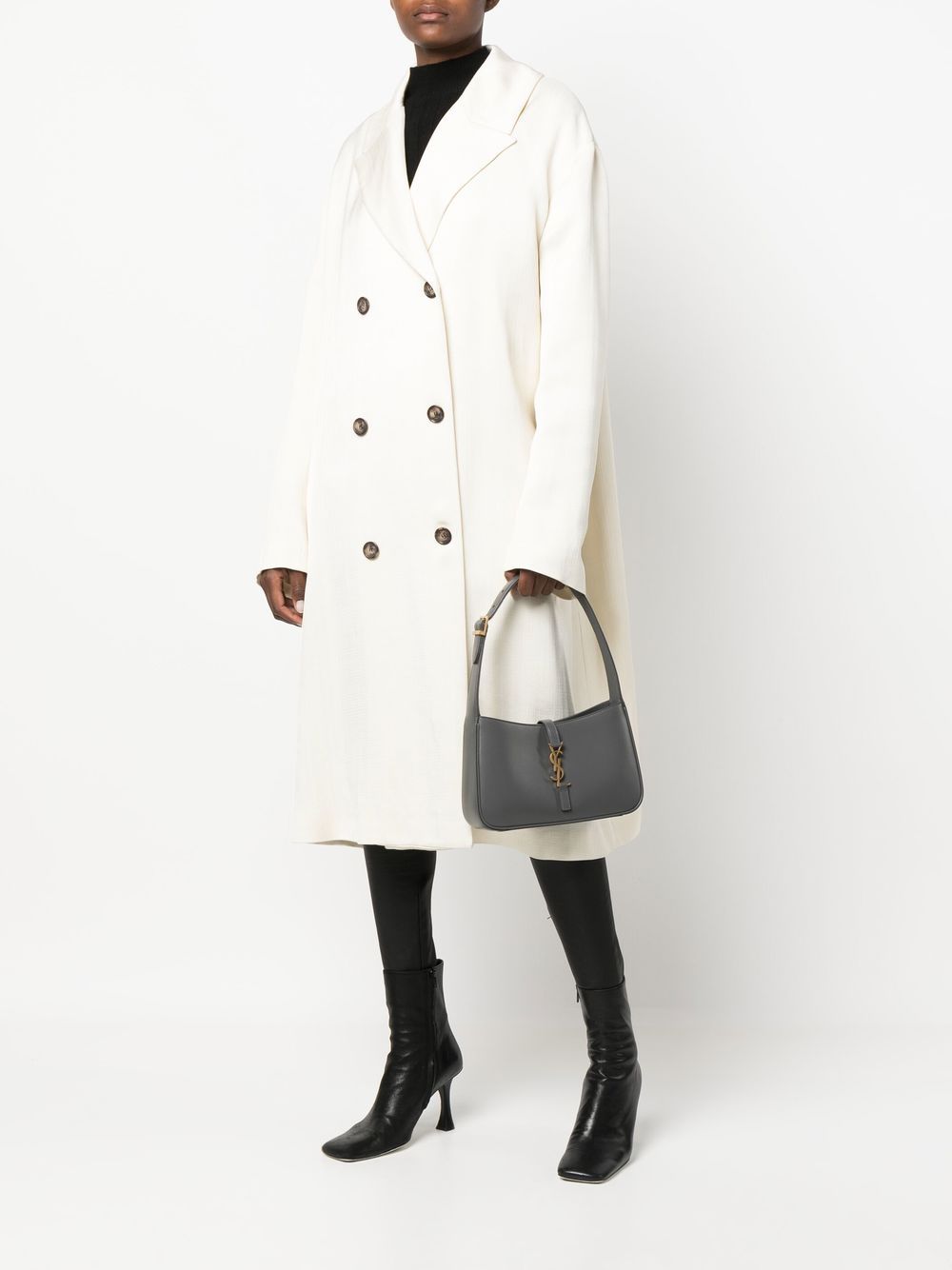 Saint Laurent Le 5 à 7 monogram-plaque tote bag