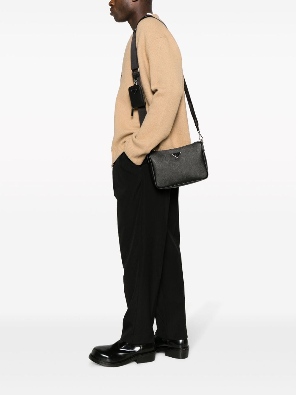 Pra*a saffiano-leather shoulder bag