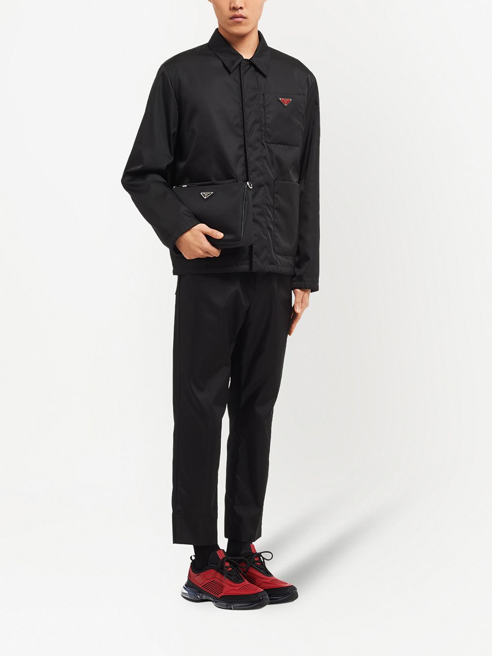 Pra*a logo-plaque shoulder bag