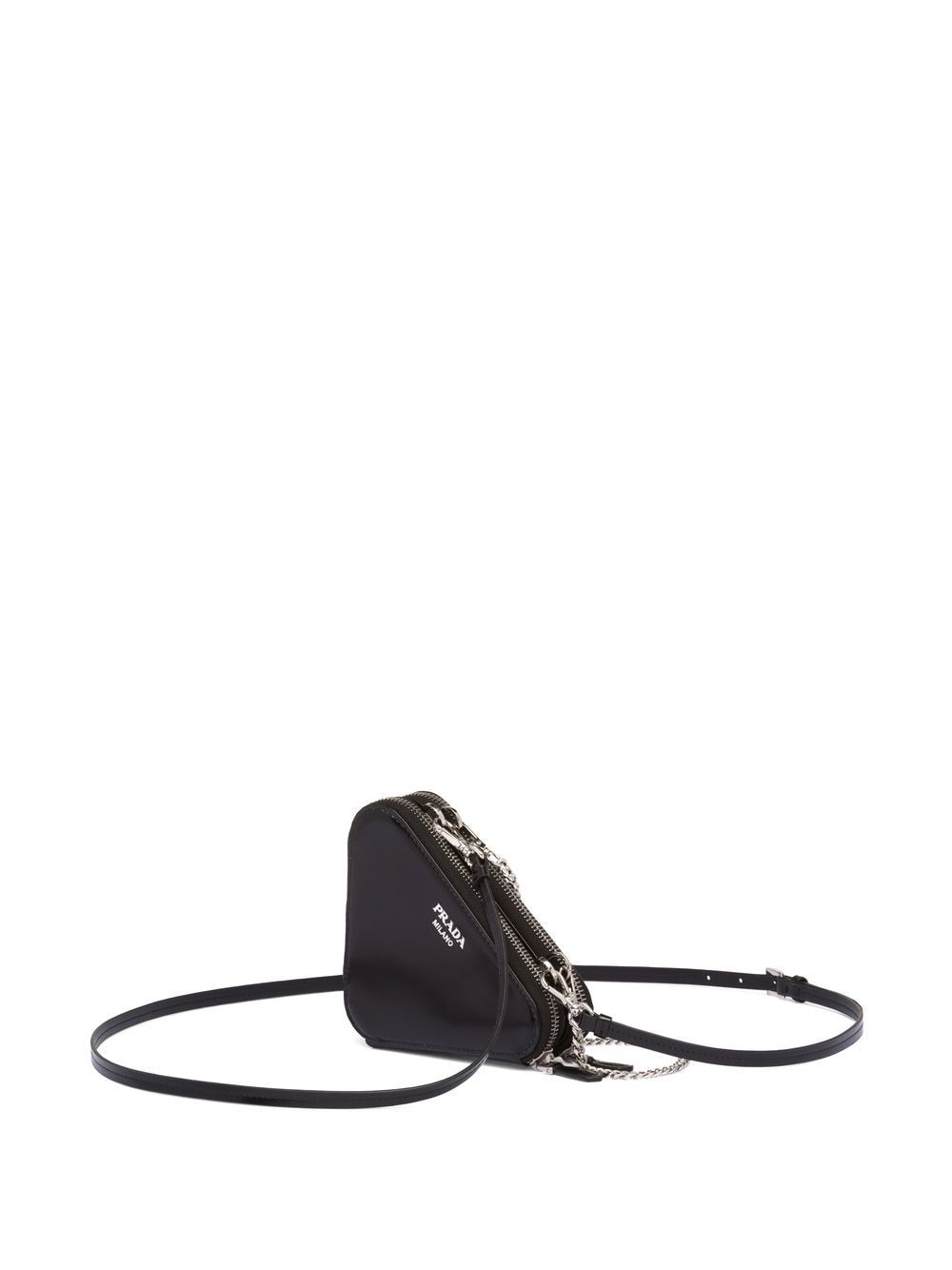 Pra*a mini triangle crystal-embellished crossbody bag