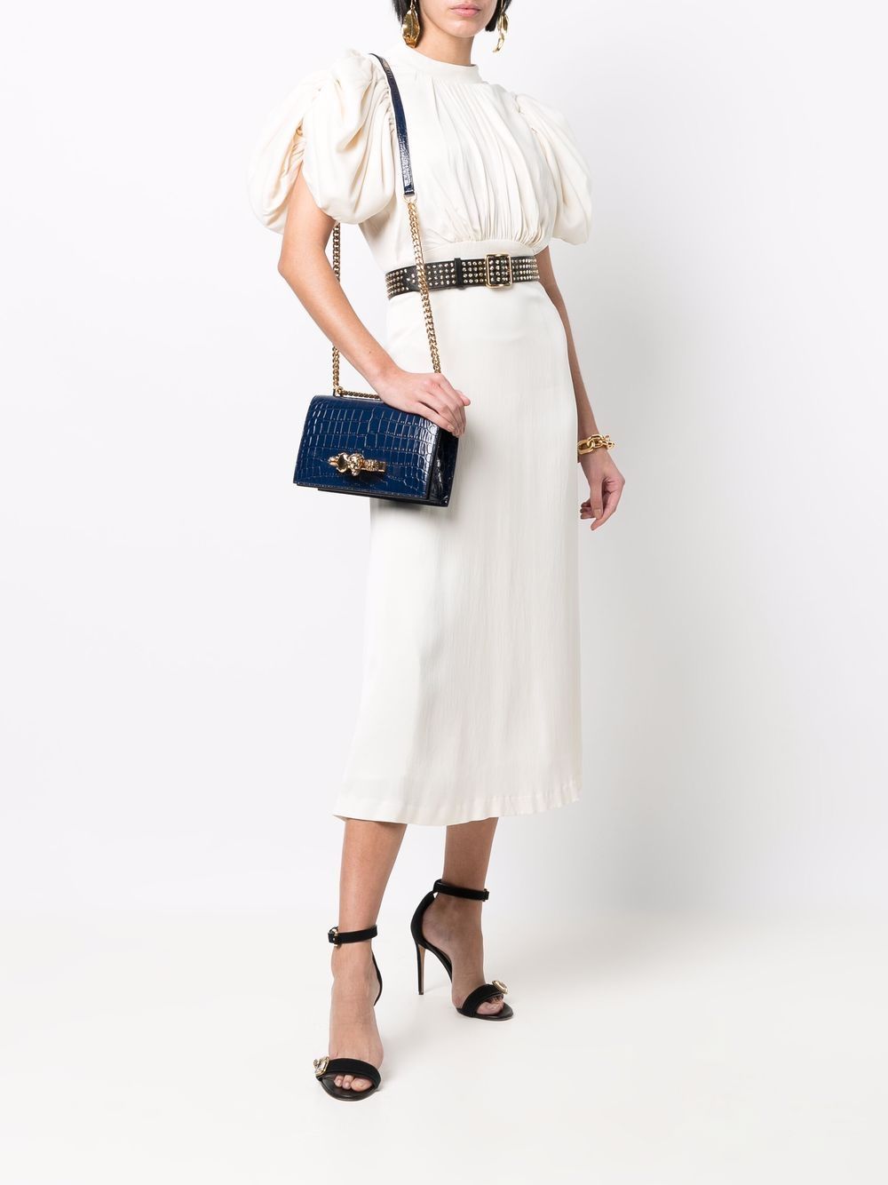 Alexander McQueen Jewelled crocodile-effect crossbody bag