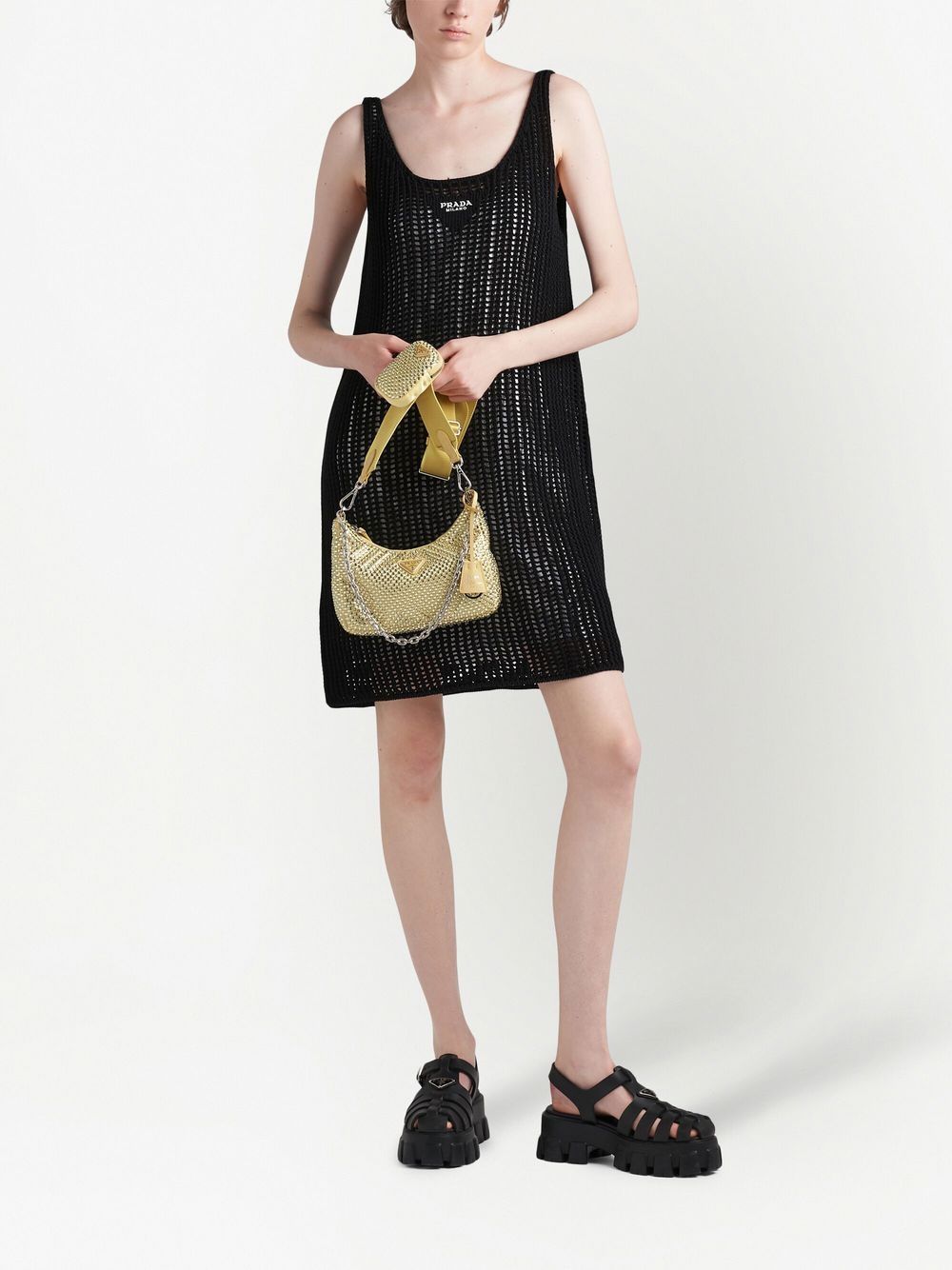 Pra*a re-edition 2005 crystal-embellished shoulder bag