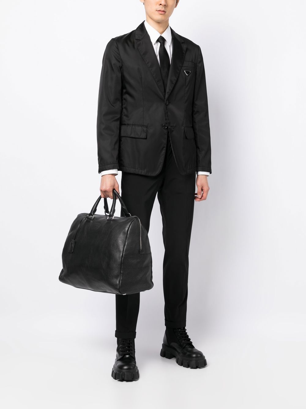 Pra*a grained-leather holdall tote bag