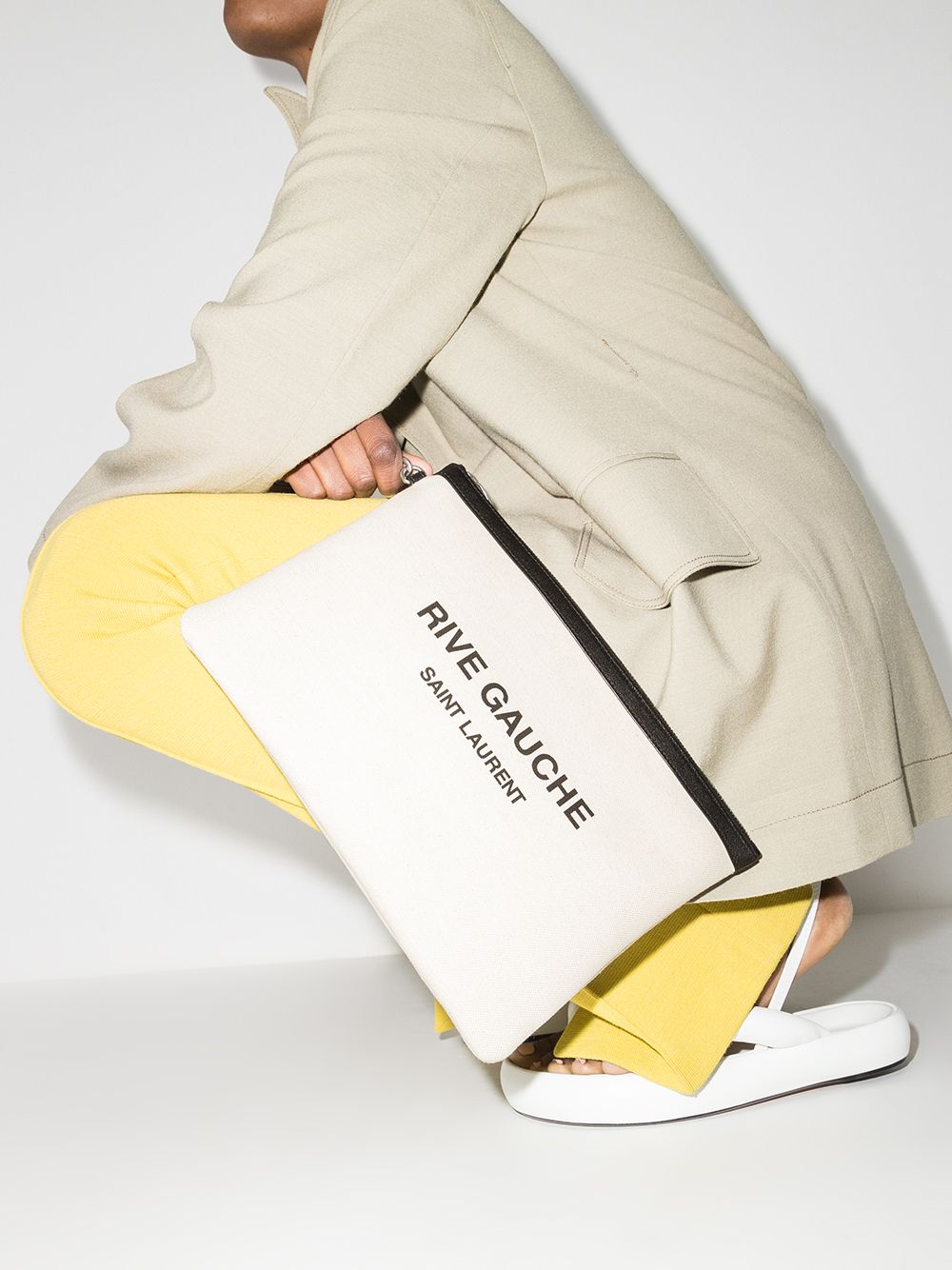 Saint Laurent Rive Gauche canvas pouch