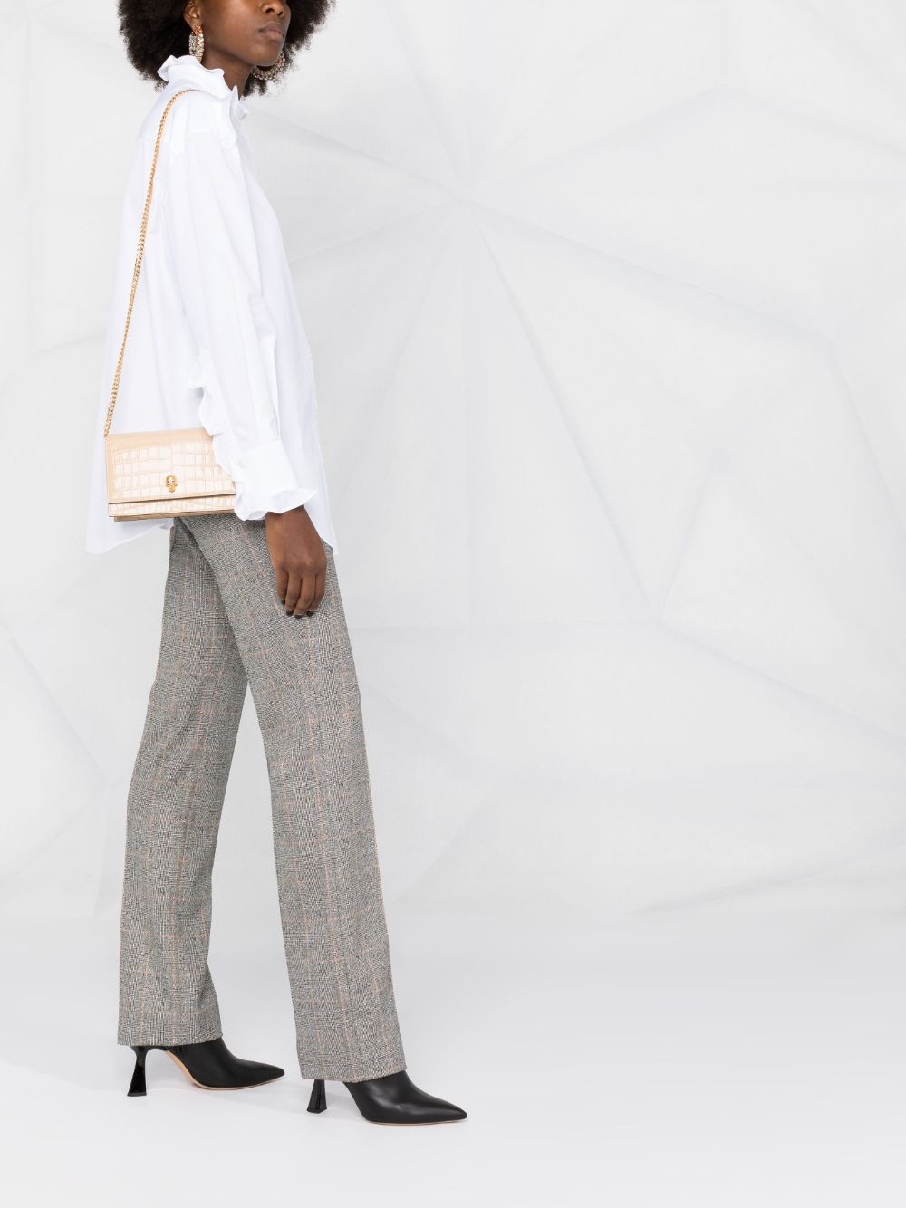 Alexander McQueen crocodile-effect leather shoulder bag